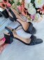 Sieviešu sandales uz papēža, CINK ME, melnas. цена и информация | Sieviešu sandales | 220.lv