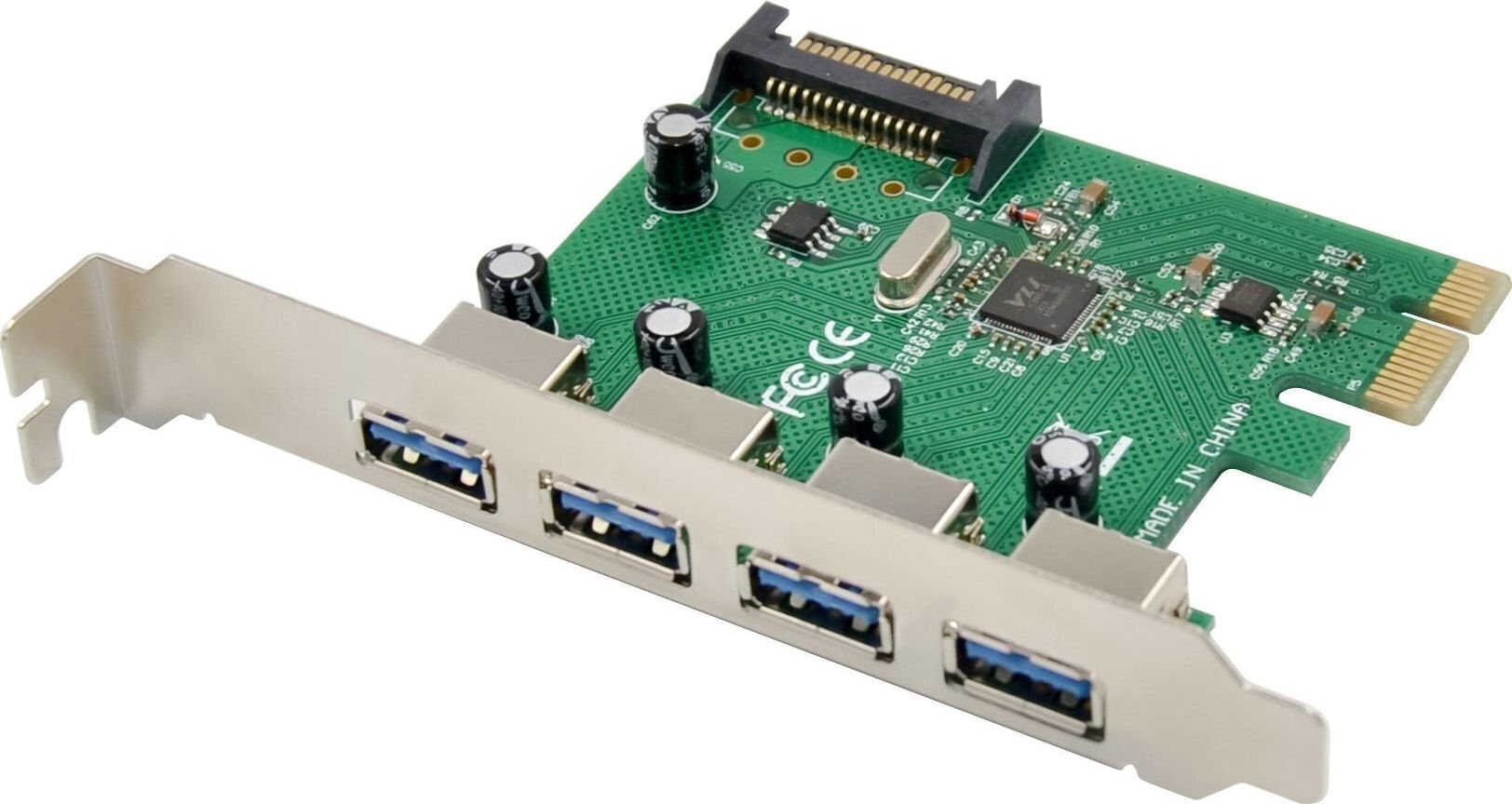 Kontroler ProXtend PCIe 2.0 x1 - 4x USB 3.0 (PX-UC-86260) цена и информация | Kontrolieri | 220.lv