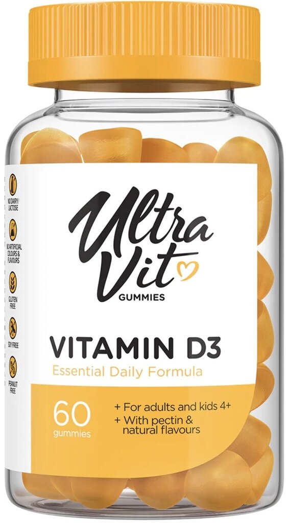 Ultravit D3 vitamīns 60 gumijas цена и информация | Vitamīni, preparāti, uztura bagātinātāji labsajūtai | 220.lv