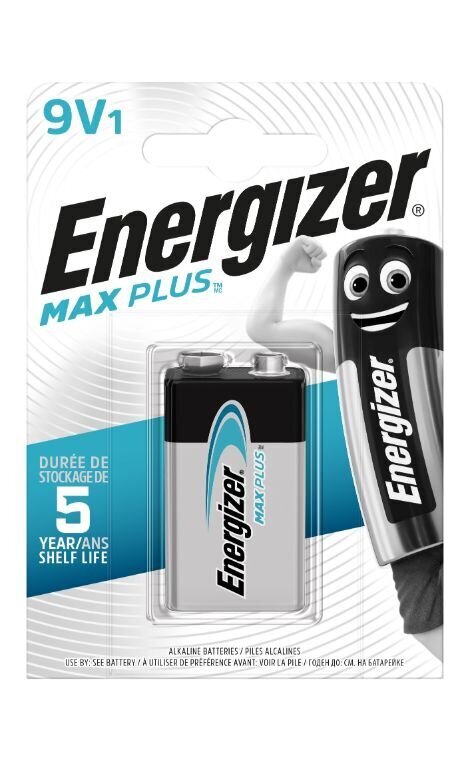 ENERGIZER MAX PLUS 9V 6LR61 B1 Alkaline baterija цена и информация | Baterijas | 220.lv