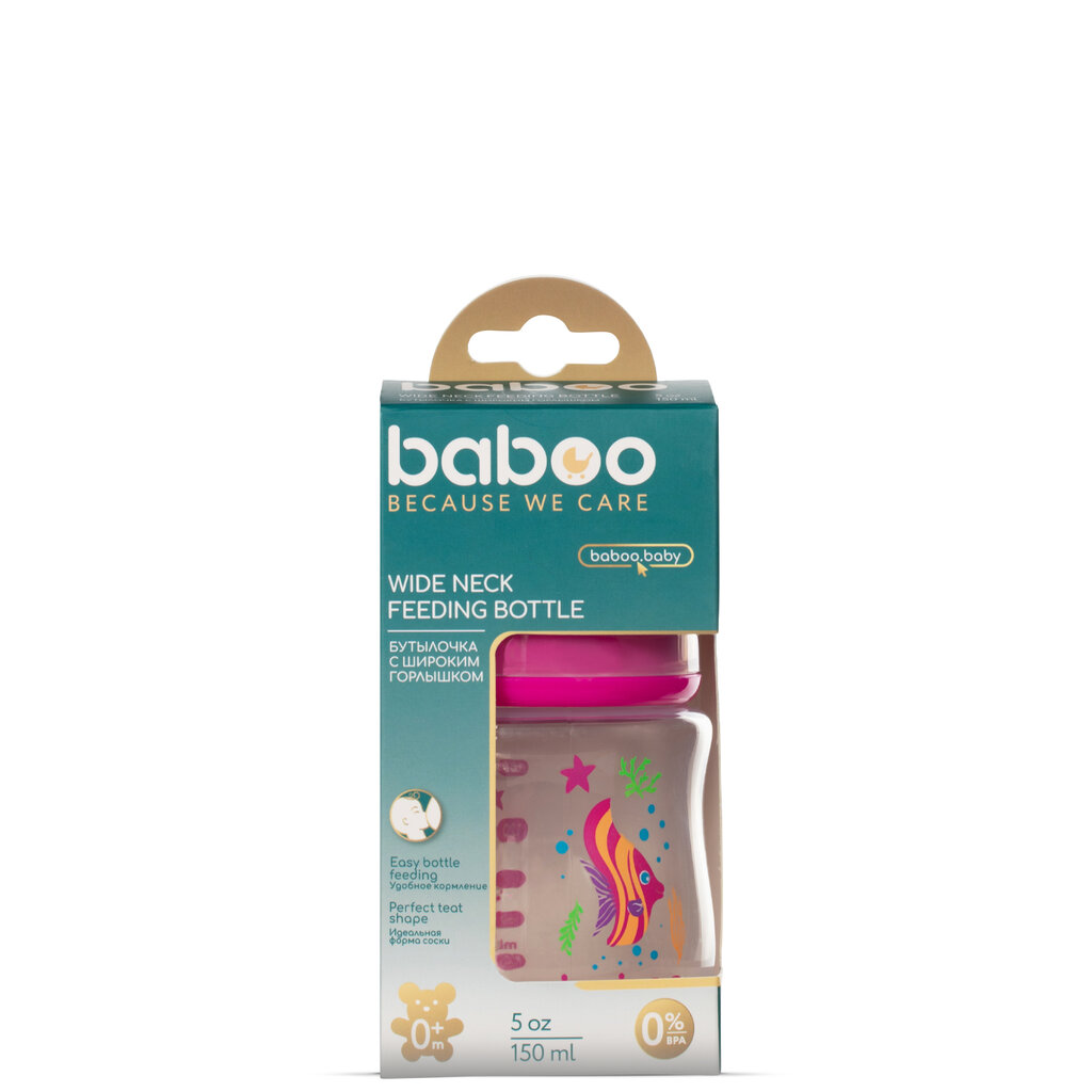 Barošanas pudelīte Baboo Sea Life, 150 ml, no 0 mēnešiem cena un informācija | Bērnu pudelītes un to aksesuāri | 220.lv