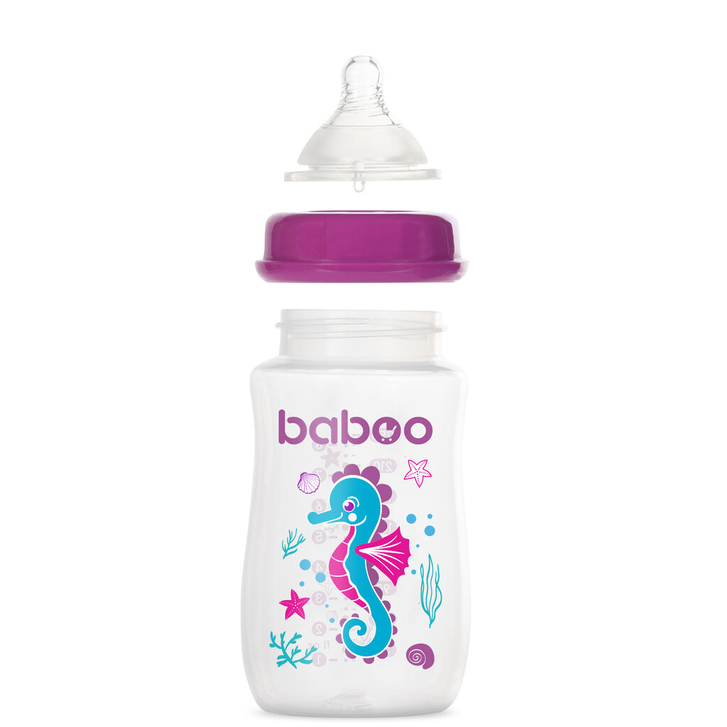 Barošanas pudelīte Baboo Sea Life, 250 ml, no 3 mēnešiem cena un informācija | Bērnu pudelītes un to aksesuāri | 220.lv