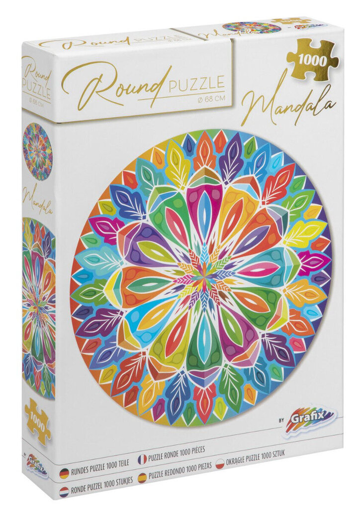 Grafix apaļa puzle Mandala 1000 gab. цена и информация | Puzles, 3D puzles | 220.lv