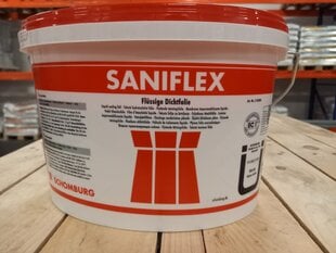 SANIFLEX šķidra sintētiskā hidroizolācija, dzeltena, 5 kg cena un informācija | Izolācijas materiāli | 220.lv