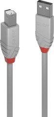 CABLE USB2 A-B 1M/ANTHRA GREY 36682 LINDY цена и информация | Кабели для телефонов | 220.lv