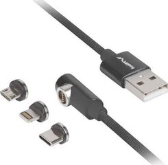 Lanberg CA-3IN1-21CU-0010-BK USB, 1m cena un informācija | Savienotājkabeļi | 220.lv