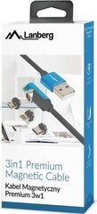 Кабель Lanberg USB - Micro-USB / Lightning / USB-C, 1 м цена и информация | Кабели для телефонов | 220.lv
