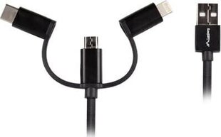 Lanberg USB-A - microUSB/Lightning/USB-C, 1m cena un informācija | Savienotājkabeļi | 220.lv