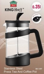 KINGHOFF kafijas / tējas spiedes filtrs, 350 ml KH-1397 cena un informācija | Kafijas kannas, tējkannas | 220.lv