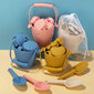 Silikona rotaļlietas pludmalei - spainis, lāpstiņa, 6 formiņas, rozā krāsa cena un informācija | Rotaļlietas zēniem | 220.lv