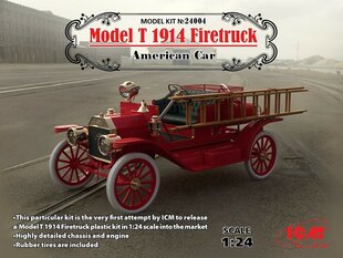 Сборная модель ICM 24004 Model T 1914 Firetruck, American Car 1/24 цена и информация | Склеиваемые модели | 220.lv