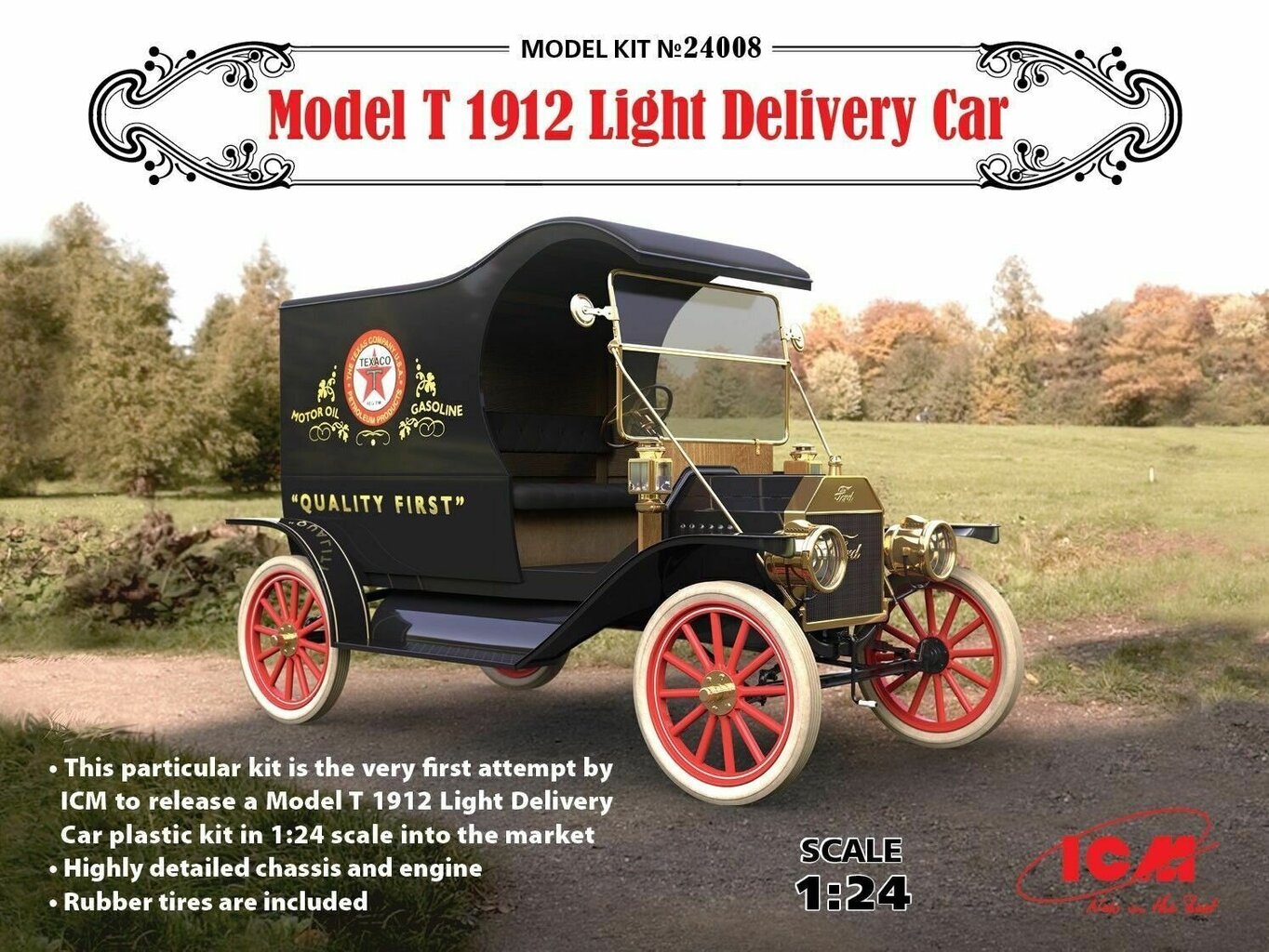 Līmējams modelis ICM 24008 Model T 1912 Light Delivery Car 1/24 цена и информация | Līmējamie modeļi | 220.lv