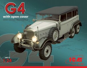 Сборная модель ICM 24012 Typ G4 Soft Top, WWII German Personnel Car 1/24 цена и информация | Склеиваемые модели | 220.lv