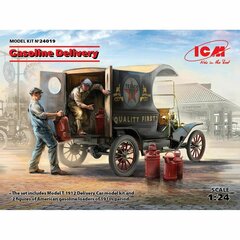 Līmējams modelis ICM 24019 Gasoline Delivery, Model T 1912 Delivery Car with American Gasoline Loaders 1/24 cena un informācija | Līmējamie modeļi | 220.lv