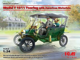 Сборная модель ICM 24025 Model T 1911 Touring with American Motorists 1/24 цена и информация | Склеиваемые модели | 220.lv