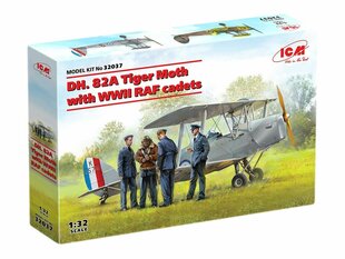 Līmējams modelis ICM 32037 DH. 82A Tiger Moth with WWII RAF cadets 1/32 cena un informācija | Līmējamie modeļi | 220.lv