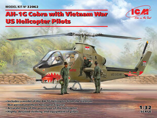 Līmējams modelis ICM 32062 AH-1G Cobra with Vietnam War US Helicopter Pilots 1/32 cena un informācija | Līmējamie modeļi | 220.lv