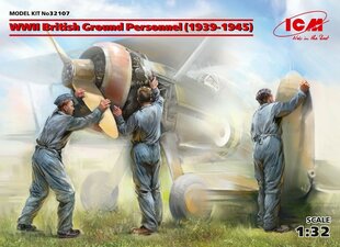 Сборная модель ICM 32107 WWII British Ground Personnel (1939-1945) (3 фигуры) 1/32 цена и информация | Склеиваемые модели | 220.lv