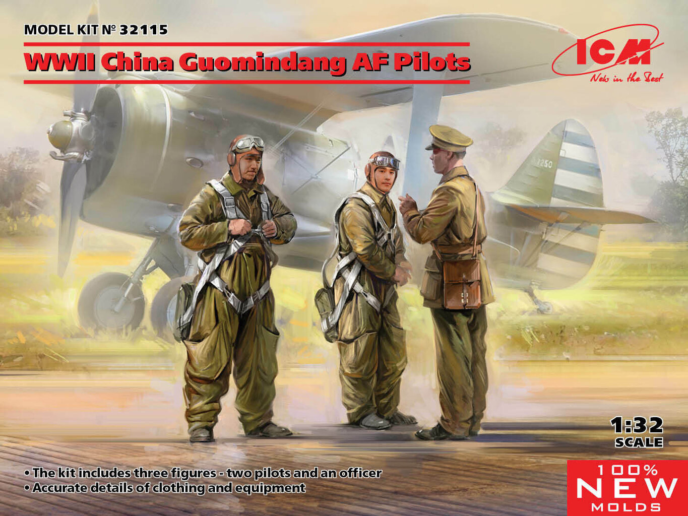 Līmējams modelis ICM 32115 WWII China Guomindang AF Pilots 1/32 cena un informācija | Līmējamie modeļi | 220.lv