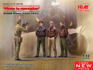 Сборная модель ICM 32116 Photo to remember', USAAF Pilots (1944-1945) 1/32 цена и информация | Склеиваемые модели | 220.lv