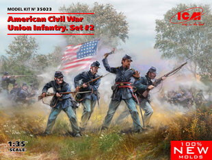 Līmējams modelis ICM 35023 American Civil War Union Infantry. Set #2 1/35 cena un informācija | Līmējamie modeļi | 220.lv