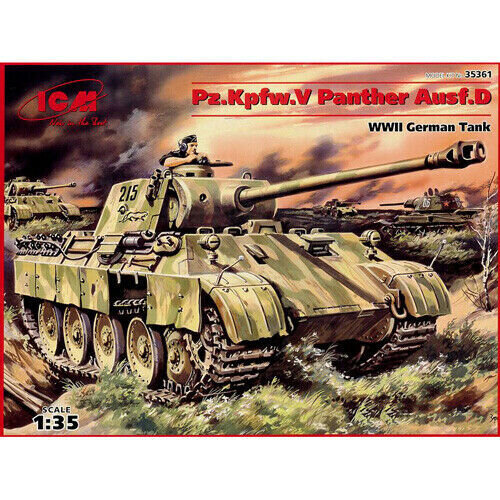 Līmējams modelis ICM 35361 Pz.Kpfw.V Panther Ausf.D, WWII German Tank 1/35 cena un informācija | Līmējamie modeļi | 220.lv