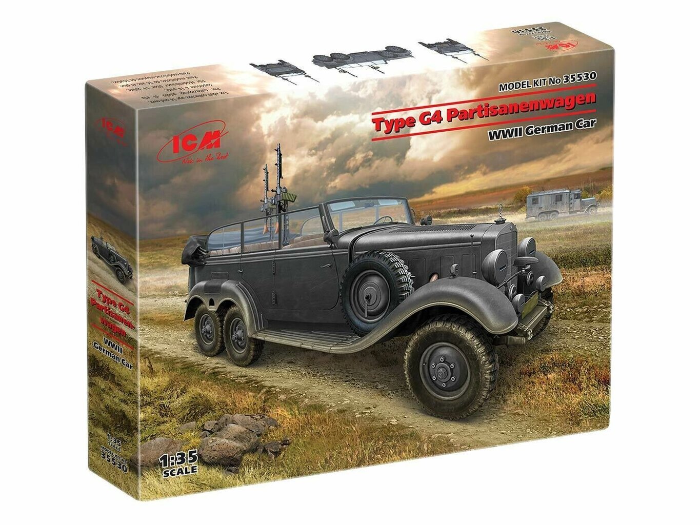 Līmējams modelis ICM 35530 G4 with armament, WWII German Car 1/35 цена и информация | Līmējamie modeļi | 220.lv