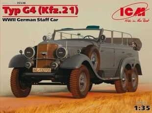 Līmējams modelis ICM 35538 Typ G4 (Kfz.21), WWII German Staff Car 1/35 cena un informācija | Līmējamie modeļi | 220.lv