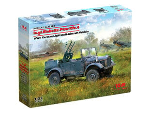 Saliekams modelis ICM 35584 le.gl.Einheitz-Pkw Kfz.4, WWII German Light Anti-Aircraft Vehicle 1/35 cena un informācija | Līmējamie modeļi | 220.lv