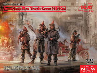 Saliekams modelis ICM 35622 American Fire Truck Crew (1910s) 1/35 cena un informācija | Līmējamie modeļi | 220.lv