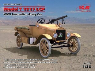 Saliekams modelis ICM 35663 Model T 1917 LCP, WWI Australian Army Car 1/35 cena un informācija | Līmējamie modeļi | 220.lv
