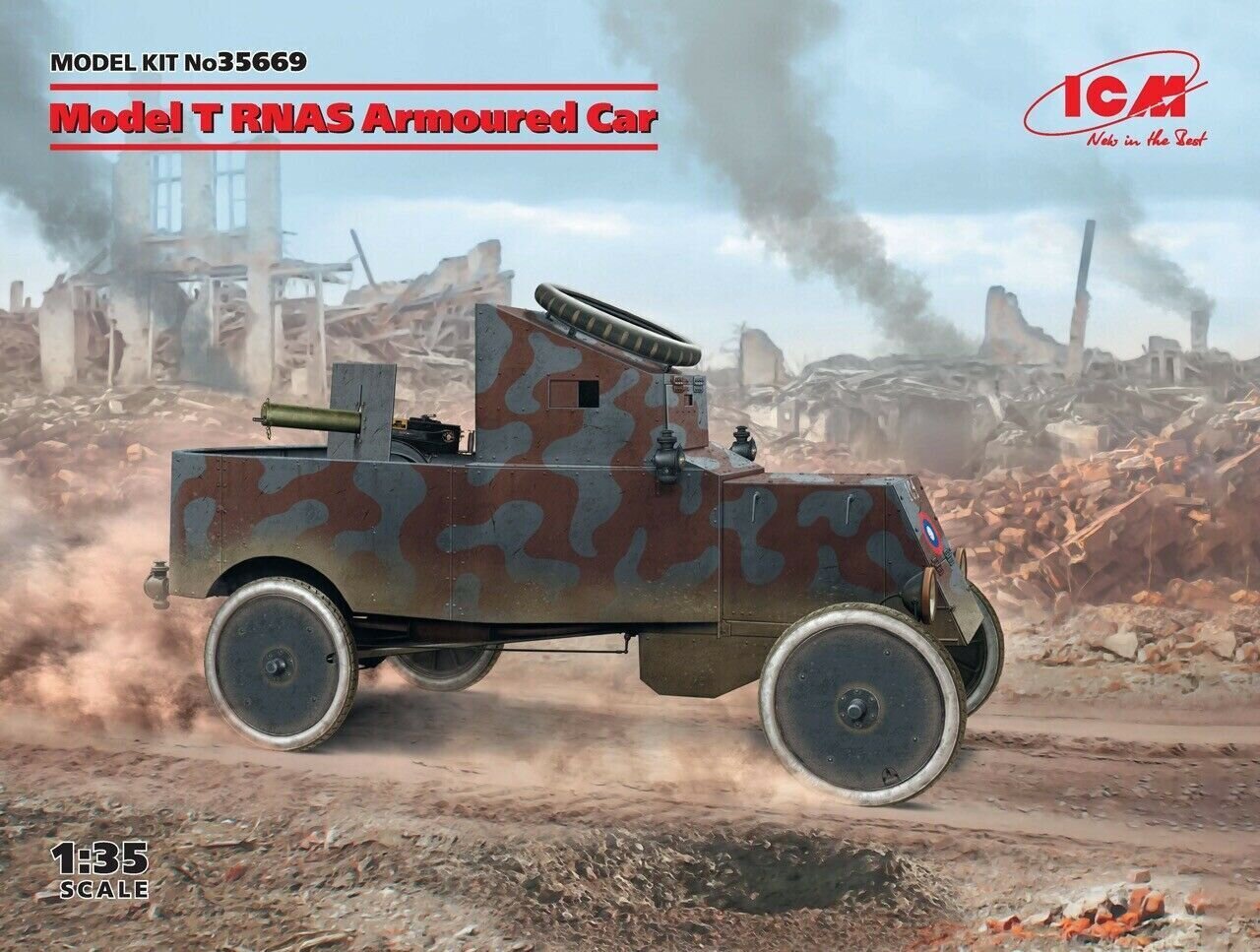 Saliekams modelis ICM 35669 Model T RNAS Armoured Car 1/35 цена и информация | Līmējamie modeļi | 220.lv