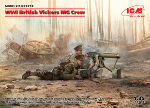 Saliekams modelis ICM 35713 WWI British Vickers MG Crew (Vickers MG & 2 figures) 1/35 cena un informācija | Līmējamie modeļi | 220.lv