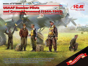 Сборная модель ICM 48088 USAAF Bomber Pilots and Ground Personnel (1944-1945) 1/48 цена и информация | Склеиваемые модели | 220.lv
