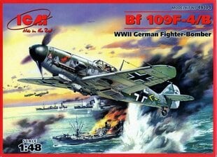 Saliekams modelis ICM 48104 Messerschmitt Bf 109F-4/B, WWII German Fighter-Bomber 1/48 cena un informācija | Līmējamie modeļi | 220.lv