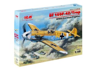 Saliekams modelis ICM 48105 Messerschmitt Bf 109F-4Z/Trop, WWII German Fighter 1/48 cena un informācija | Līmējamie modeļi | 220.lv