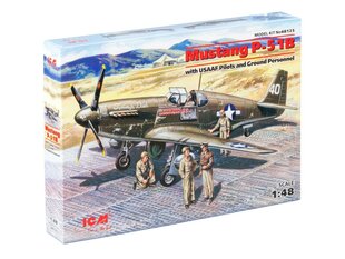 Saliekams modelis ICM 48125 Mustang P-51B with USAAF Pilots and Ground Personnel 1/48 cena un informācija | Līmējamie modeļi | 220.lv