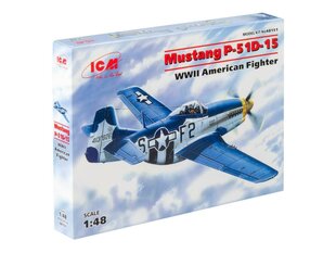 Saliekams modelis ICM 48151 Mustang P-51D-15, WWII American Fighter 1/48 cena un informācija | Līmējamie modeļi | 220.lv