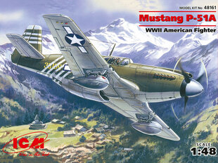 Saliekams modelis ICM 48161 Mustang P-51A, WWII American Fighter 1/48 cena un informācija | Līmējamie modeļi | 220.lv
