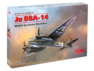 Saliekams modelis ICM 48234 Ju 88A-14, WWII German Bomber 1/48 cena un informācija | Līmējamie modeļi | 220.lv