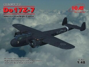 Сборная модель ICM 48245 Do 17Z-7, WWII German Night Fighter 1/48 цена и информация | Склеиваемые модели | 220.lv