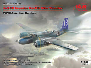 Saliekams modelis ICM 48285 A-26В Invader Pacific War Theater, WWII American Bomber 1/48 cena un informācija | Līmējamie modeļi | 220.lv