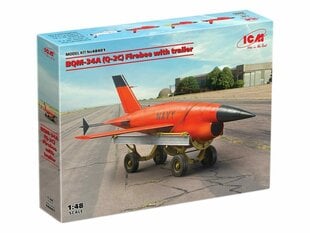 Saliekams modelis ICM 48401 (BQM-34A) Q-2C Firebee with trailer (1 airplane and trailer) 1/48 cena un informācija | Līmējamie modeļi | 220.lv