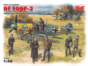 Saliekams modelis ICM 48803 Bf 109F-2 with German Pilots and Ground Personnel 1/48 cena un informācija | Līmējamie modeļi | 220.lv