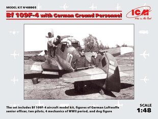 Saliekams modelis ICM 48805 Bf 109F-4 with German Ground Personnel 1/48 cena un informācija | Līmējamie modeļi | 220.lv