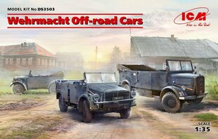 Сборная модель ICM DS3503 Wehrmacht Off-road Cars (Kfz.1, Horch 108 Typ 40, L1500A) 1/35 цена и информация | Склеиваемые модели | 220.lv