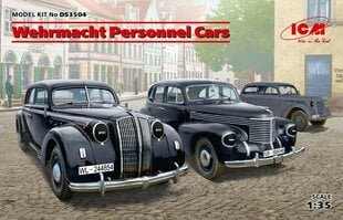 Saliekams modelis ICM DS3504 Wehrmacht Personnel Cars (Kadett K38 Saloon, Kapitan Saloon, Admiral Saloon) 1/35 cena un informācija | Līmējamie modeļi | 220.lv