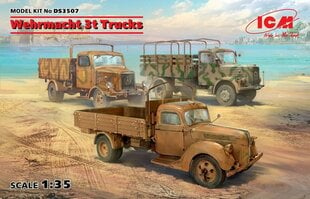 Līmējams modelis ICM DS3507 Wehrmacht 3t Trucks (V3000S, KHD S3000, L3000S) 1/35 cena un informācija | Līmējamie modeļi | 220.lv