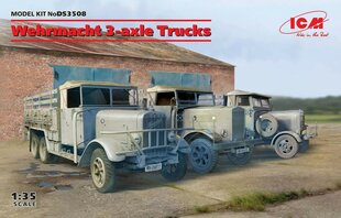 Līmējams modelis ICM DS3508 Wehrmacht 3-axle Trucks (Henschel 33D1, Krupp L3H163, LG3000) 1/35 cena un informācija | Līmējamie modeļi | 220.lv
