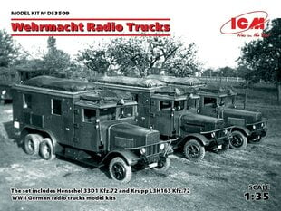 Модель для склеивания ICM DS3509 Wehrmacht Radio Trucks (Henschel 33D1 Kfz.72, Krupp L3H163 Kfz.72) 1/35 цена и информация | Склеиваемые модели | 220.lv